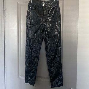 Faux leather gator print pants